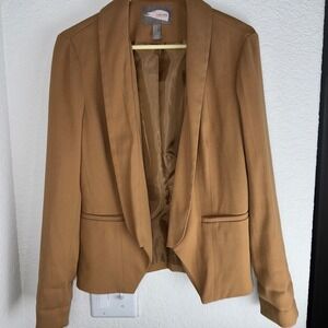 Forever 21 Contemporary Brown Open Front Blazer Jacket Career Casual